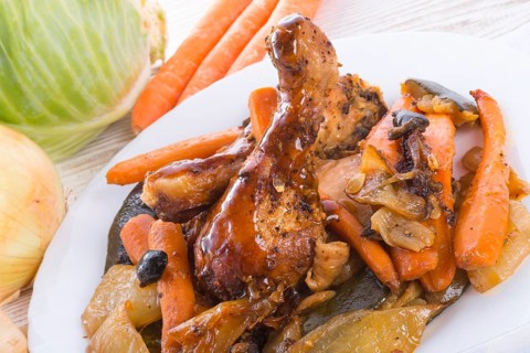 Grilled chicken with vegetables