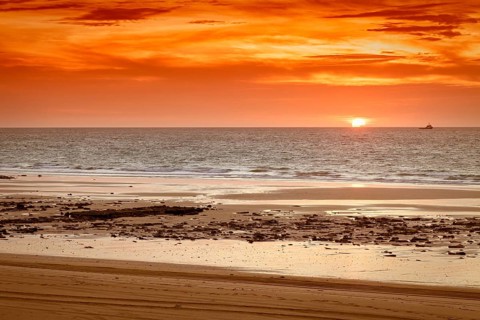 An image of a beautiful sunset at Broome Australia