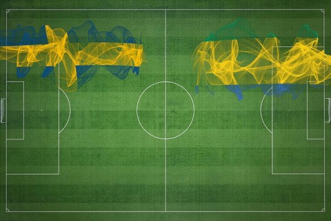 Sweden vs Gabon Soccer Match, national colors, national flags, soccer field, football game,