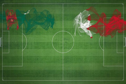 Turkmenistan vs Bahrain Soccer Match, national colors, national flags, soccer field, football game,