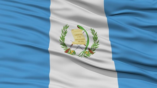 Closeup Guatemala Flag, Waving in the Wind, High Resolution