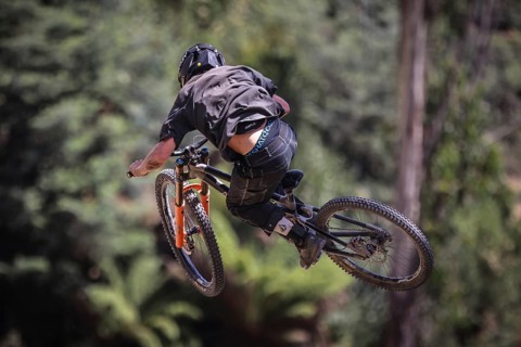 MAYDENA, AUSTRALIA, FEBRUARY 22: Riders practice ahead of Red Bull Hardline Tasmania on February