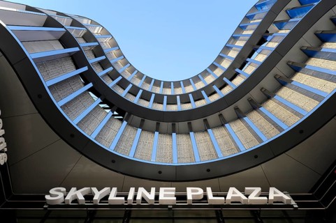 Entrance area of Skyline Plaza, a shopping centre in Gallus, Europaviertel, Frankfurt am Main,