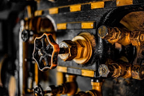 Steam locomotive of the machine room. Shooting Location: Tokyo metropolitan area