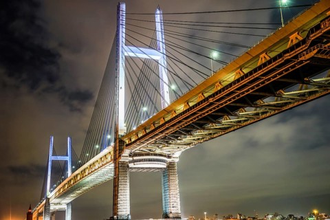 Night of Yokohama Bay Bridge (taken from Daikokufuto). Shooting Location: Yokohama-city kanagawa
