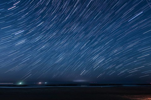 60 minutes of the star of the trajectory (Sendai Arahama Coast). Shooting Location: Sendai, Miyagi
