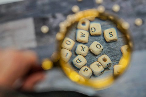 Block of alphabet studded on the floor. Shooting Location: Tokyo metropolitan area