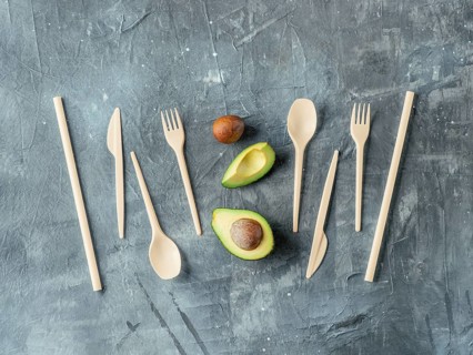Avocado Seeds Biodegradable Single-Use Cutlery. Bioplastic - Great alternative to plastic