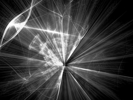 Abstract wavy background - computer-generated image. Fractal geometry: bright rays against chaos