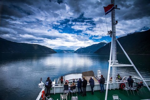 Tourists travelling by ferry