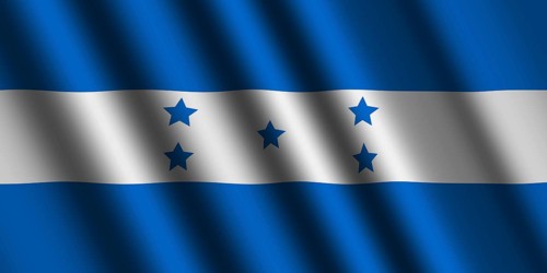 The Honduran flag flying in the wind