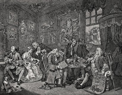 The Marriage Settlement, Marriage A-la-Mode, caricature by William Hogarth, 1697-1764