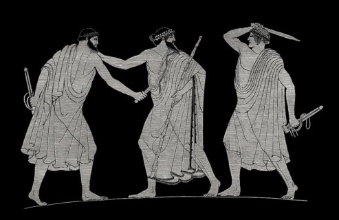The tyrannicides Harmodius and Aristogeiton, ancient Greece