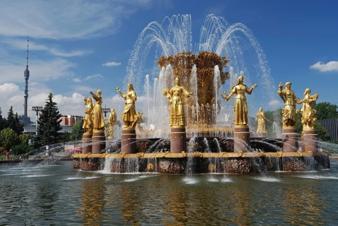 Fountain friendship of people VDNKH Moscow, Russia, Europe