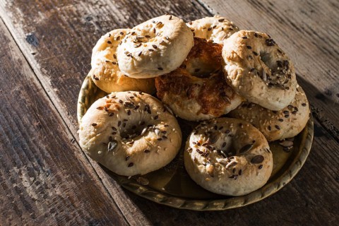 Bagels in a tray