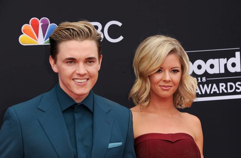 Katie Peterson and Jesse McCartney at the 2018 Billboard Music Awards held at the MGM Grand Garden