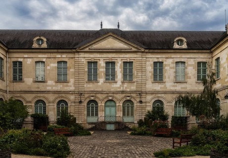 Troyes, France- 13 September, 2022: view of the historic Hotel Dieu-Le-Comte in the old city center