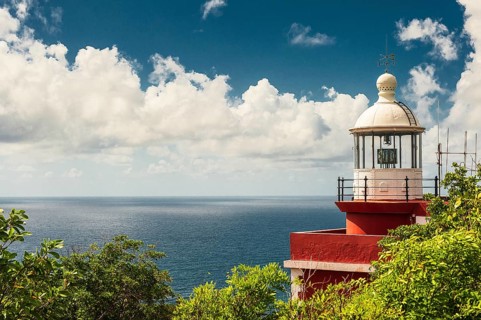 France's southernmost lighthouse, Caravelle Peninsula, Martinique, French Antilles, Caribbean,