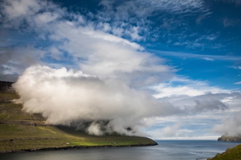 The wild landscape of the Faroe Islands in the North Atlantic
