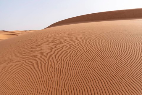 Picturesque dunes in the Erg Chebbi desert, part of the African Sahara, Morocco, Africa