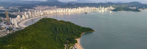 Balneario Camboriu in Santa Catarina. Taquaras Beach and Laranjeiras Beach in Balneario Camboriu.