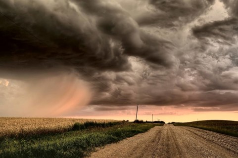 Storm Clouds Canada rural countryside Prairie Scene Sunset