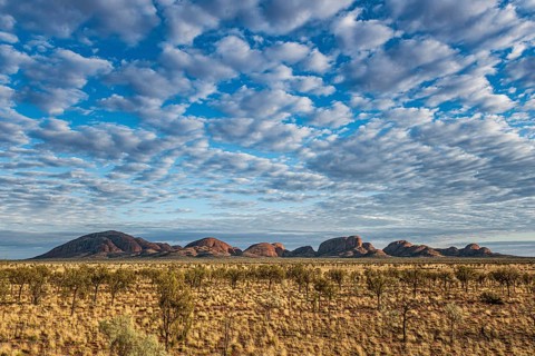 Kata Tjuta, formerly The Olgas, panorama, view from south, Uluru-Kata Tjuta National Park, Northern