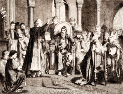 Charlemagne and the oath of purgation of Pope Saint Leo III, accused of adultery and perjury, Rome,