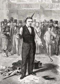 Open air show, Baton player, Paris, France, 1862, Europe