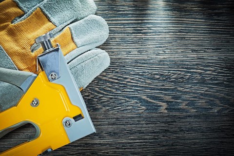 Construction staple gun protective gloves