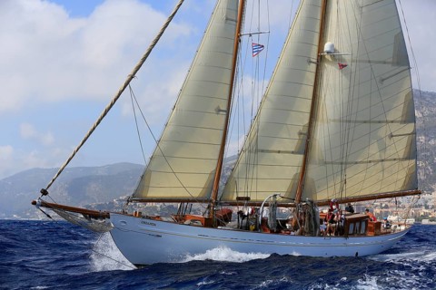 Historic sailing yacht classic yacht Orlanda, Monaco Classic Week 2017, La Belle Classe, organised