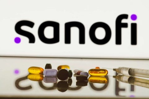 May 27, 2024, Brazil. In this photo illustration, the Sanofi logo is displayed on screen in the