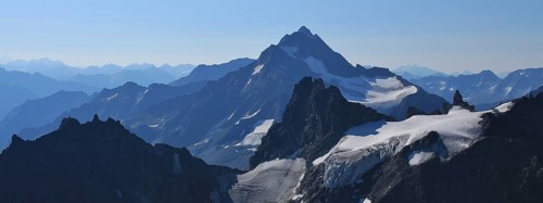 Glacier and mountains Fleckistock, Stucklistock and others. Stunning view from mount Titlis,