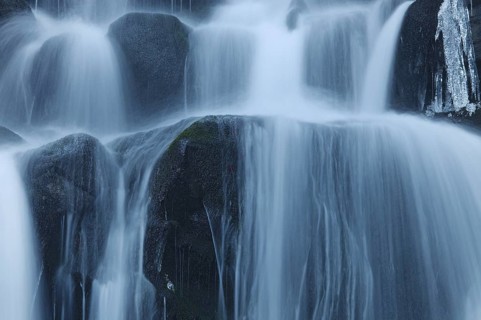 Winter waterfall, Carpathian mountains, Ukraine, Europe