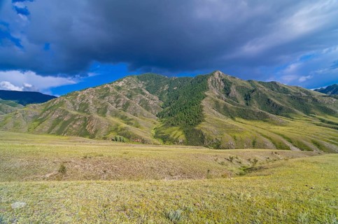 Mountain landscape, the valley of the river Katun, Altai, Russia, Europe