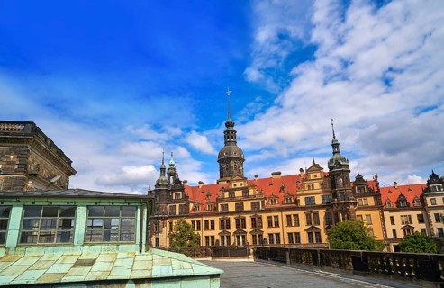 Residenzschloss near Zwinger in Dresden Germany