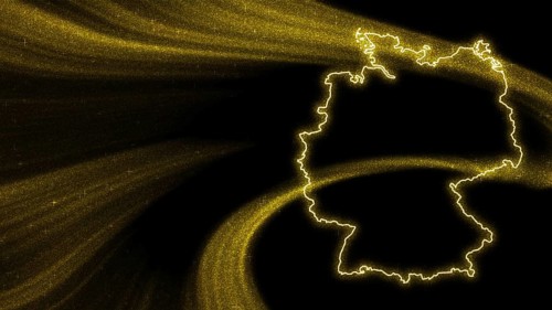 Map of Germany, Gold glitter map on dark background