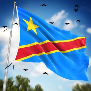 Flag of the Democratic Republic of the Congo, This is a computer generated and 3d rendered image