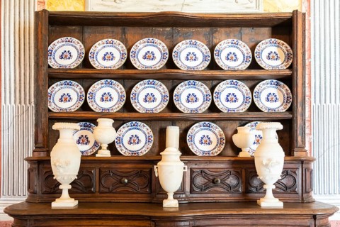 Old pottery collection, antique Italian porcelain, retro decoration from '800