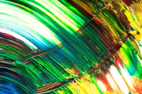 Paints on the white paper, poland