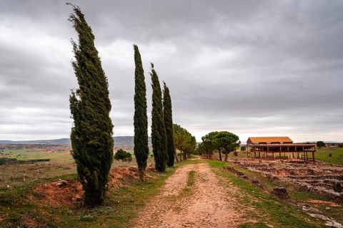 Canaveruelas, Spain, February 29, 2020: Ercavica Roman City archaeological site. Ercavica was an