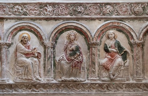 Former Augustinian monastery church of Our Lady, southern choir screen around 1200/1210, stucco