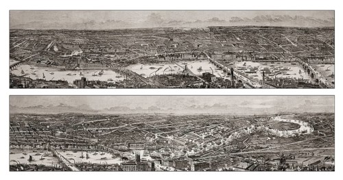 London and the River Thames seen from the south, from Westminster to Greenwich, 1845