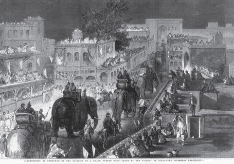 General View Illumination at Peshawur Peshawar occasion of Grand Durbar held there by Viceroy Vice