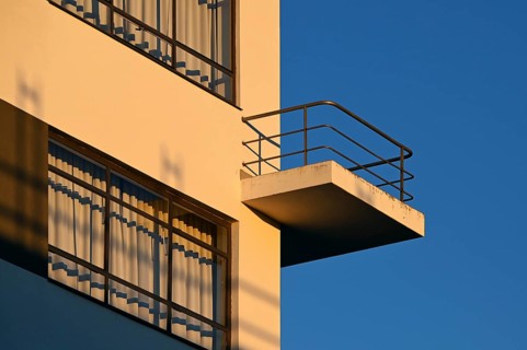 Bauhaus studio house with balconies, Dessau, Saxony-Anhalt, Germany, Europe