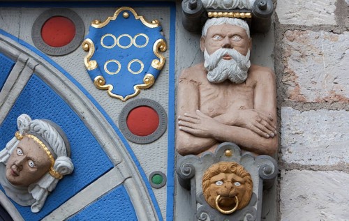 Renaissance portal, Gewandhaus, Old town market square, Brunswick, Lower Saxony, Germany, Europe,