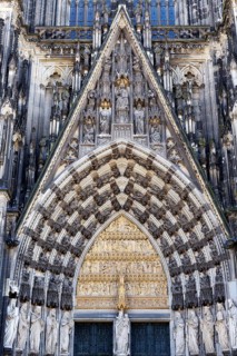 Entrance arch of the cathedral of Cologne, Germany, Europe
