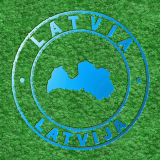 Map of Latvia, Forest with Water Map, CO2 Reduction