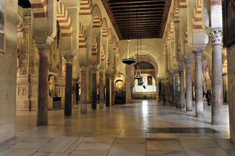 Interior, Forest of columns, Mezquita, former mosque, today cathedral, Cordoba, Hall-like interior