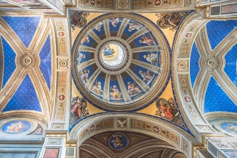 Dome of the church of St Agostino in Campo Marzio near Piazza Navona in Rome